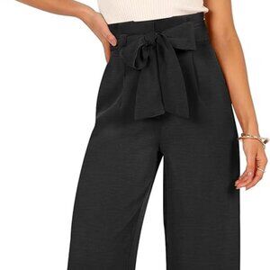 NEW Womens Wide Leg Palazzo Pants Belted High Waisted - Size XL (16-18)